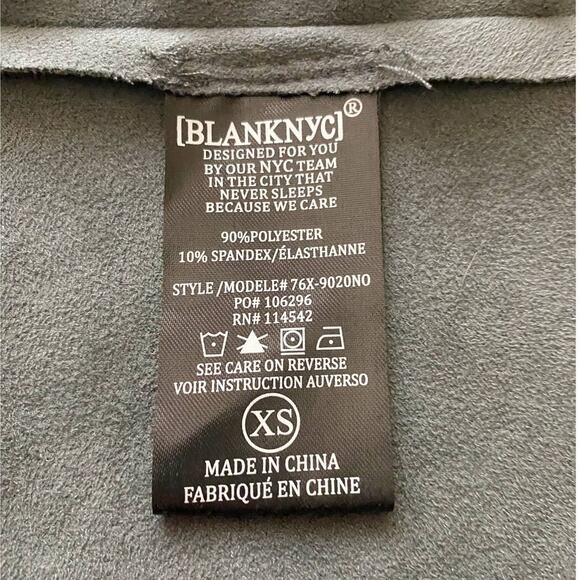 BLANKNYC Drape Front Faux Suede Asymmetrical Zip Jacket Grey XS - Picture 13 of 14